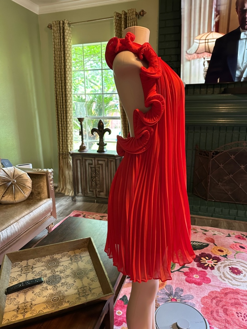 AMUR Mimi Ruffled Pleated Mini Dress - Picture 8 of 9